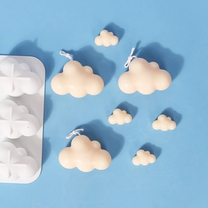 Moule en silicone pour bougies nuage avec bougies parfumées finies pour pâtisserie DIY