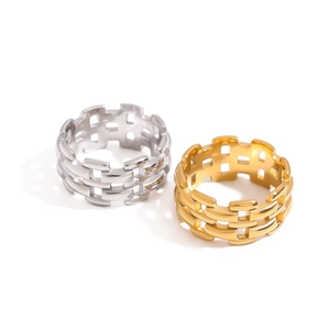 Minimalistische Edelstahlringe im Mesh-Uhrenarmband-Stil in Gold und Silber-Finish