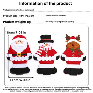 Spécifications de taille pour les porte-couverts de Noël motif Père Noël et élan 18x11cm