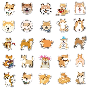 Set of 25 cute Shiba Inu dog stickers for DIY laptop and skateboard decoration