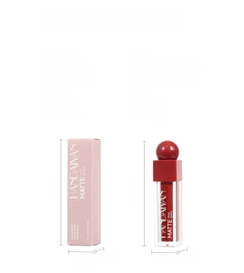 Rossetto liquido opaco Handaiyan immagine di dettaglio con dimensioni, scatola e flacone