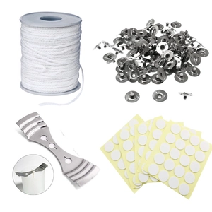 DIY candle making kit with 61m cotton wick roll, metal tabs and centering tool set