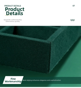Detail of premium green velvet jewelry tray showing precise corner stitching and texture