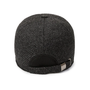 Men's winter fleece baseball cap with windproof ear flaps and adjustable metal buckle