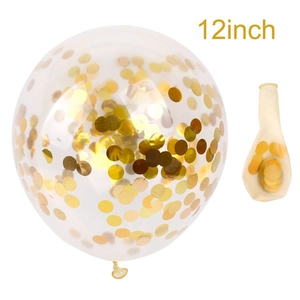 12 inch transparent latex balloons with gold round sequins and Happy Birthday banner kit