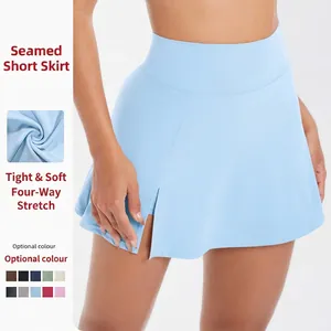 High Waisted Sport Skort Damen Nylon Spandex Atmungsaktiv Seitenschlitz Tennisrock Mit Integrierter Short Für Fitness Golf