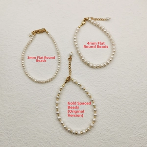Detailed comparison of 3mm and 4mm freshwater pearl bracelets with gold bead spacers