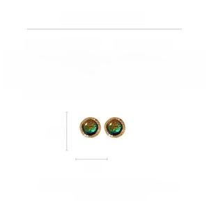 Size chart for 2.5cm vintage round earrings made of alloy and resin weighing 12.1g