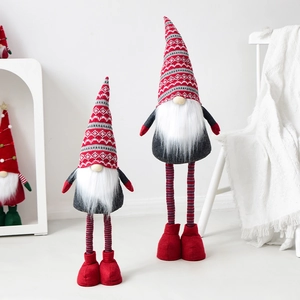 Adjustable Christmas faceless gnome dolls with telescopic long legs for festive home decor