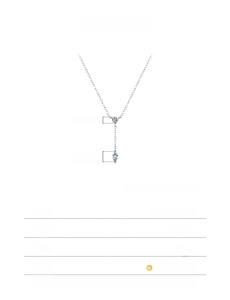 Fiche technique détaillée montrant les dimensions et matériaux du collier en argent 925