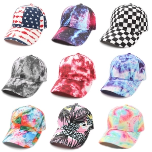 Unisex Cotton Polyester Baseball Cap Galaxy Tie Dye Printed Adjustable Sun Protection Curved Brim Streetwear Hat