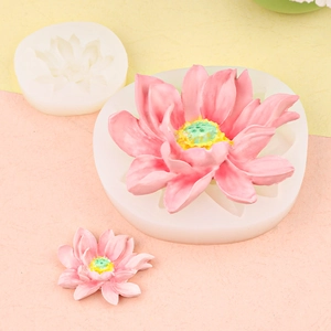 Detailed silicone mold for lotus flowers and resin soap casting in two sizes