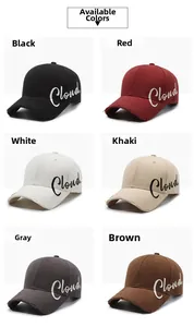 Distressed baseball caps collection in six colors with Cloud embroidery detail