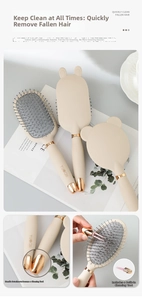 Detail of the hairbrush detachable handle with built-in rose gold cleaning tool