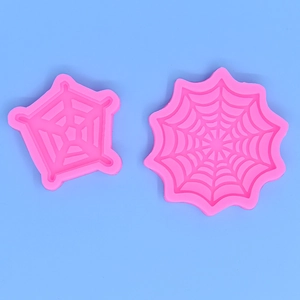 Halloween spider web silicone molds for DIY baking and fondant in pink color