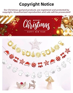 Glittery Christmas bunting banner featuring stars, trees, and ginger men for holiday decor