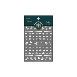5D stereoscopic heart nail stickers KX270 with white and grey patterns for DIY manicures
