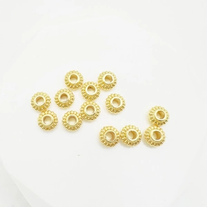 18k gold plated lantern gear beads jewelry accessories on a white background