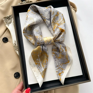 Square Scarf Women Tropical Jungle Print Satin Texture Lightweight Neck Scarf Headwrap Fashion Elegant Accessories