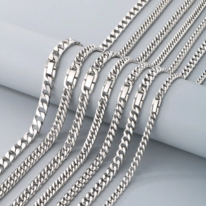 Cuban Link Chain Necklace Stainless Steel Polished Shiny Finish Minimalist Hip Hop Streetwear Jewelry For Men Women