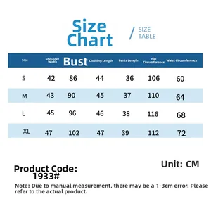 Detailed size chart for women's short sleeve pajama set showing S to XL measurements