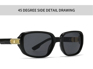Detailed 45-degree side view of pilot sunglasses with gold star metal temple accents