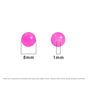 Detailed view of 8mm pink glass jelly beads with 1mm hole for DIY jewelry making