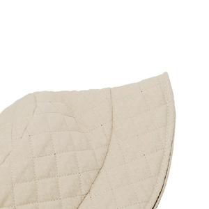 Detailed close-up of beige quilted fisherman hat featuring neat diamond stitching pattern