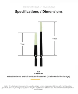 Technical size chart for model 606 luminous clock hands showing 92mm and 140mm measurements