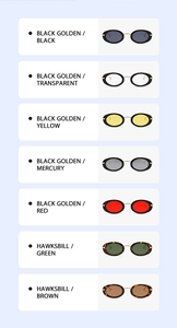 Vertical catalog of Y2K oval sunglasses in black, tortoiseshell, and colorful lenses