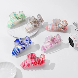Butterfly Hair Claw Clip Acetate Rhinestone Striped Large Shark Clips Fashionable Elegant Hair Accessories For Women