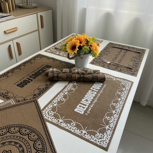 Retro PVC Teslin Placemat Heat Resistant Non Slip Waterproof Floral Mandala Print Table Mat Dining Home Wedding Decor