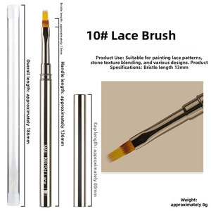 Detailed size specifications for a professional silver metal nail art brush with 13mm bristles