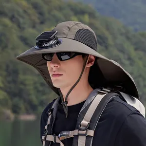 Cappello da sole con ventola solare e protezione per il collo per escursioni