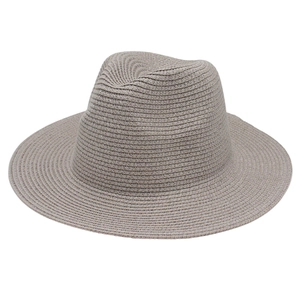Detailed view of dark grey straw Panama hat showing intricate spiral weaving and texture