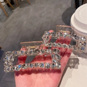 Luxurious crystal hair claw clip set with sparkling rhinestones for elegant styling