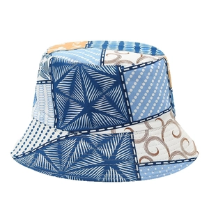 Bohemian floral patchwork sun bucket hat for women with various artistic prints