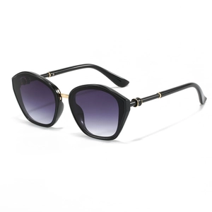 Fashion Polygonal Sunglasses Oversized PC Lens Gradient UV Protection Metal Decor Trendy Retro Style Women