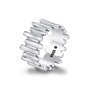 S925 Sterling Silber Ring mit unregelmäßiger Textur und Vintage-geschmolzenem Design