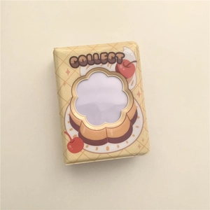 3-inch photo album with yellow pudding cherry design and flower-shaped hollow window