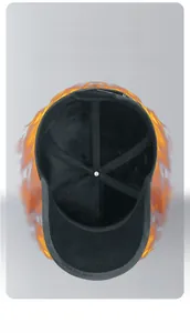 Detail of warm black baseball cap featuring thick thermal fleece lining for heat retention