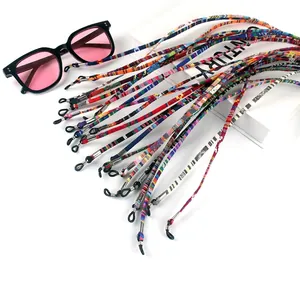 Bohemian Woven Glasses Chain Polyester Cotton Colorful Ethnic Style Anti-Slip Adjustable Eyewear Lanyard Strap For Women Men