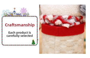 Detailed view of red and white knitted Christmas gift box with plush velvet texture