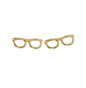 Detailed close-up of golden spectacle frame charms for DIY jewelry making and crafts