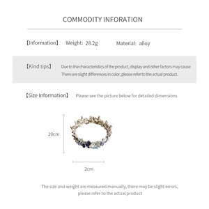 Detail view of alloy butterfly bracelet with dimensions 20cm and 28.2g weight specs