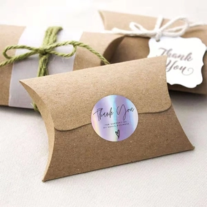 Autocollants holographiques Thank You pour emballage sur boîtes en papier kraft