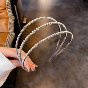 Serre Tête Künstliche Perles Multi Couches Élégant Strass Papillon Frange Accessoire Cheveux Pour Femmes Mode Bijoux
