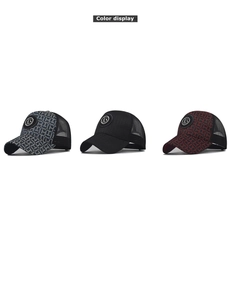 Three checkered baseball caps with KS logo in blue, black, and red color options
