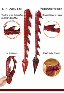 Detailed comparison of high-quality foam dragon tail scales and flexible material texture