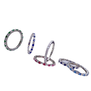 Minimalist S925 sterling silver ring featuring colorful baguette-cut cubic zirconia gems